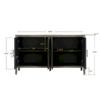 Sideboard-Schrank mit 4 Türen, verstellbarem Einlegeboden und Beinen aus Massivholz