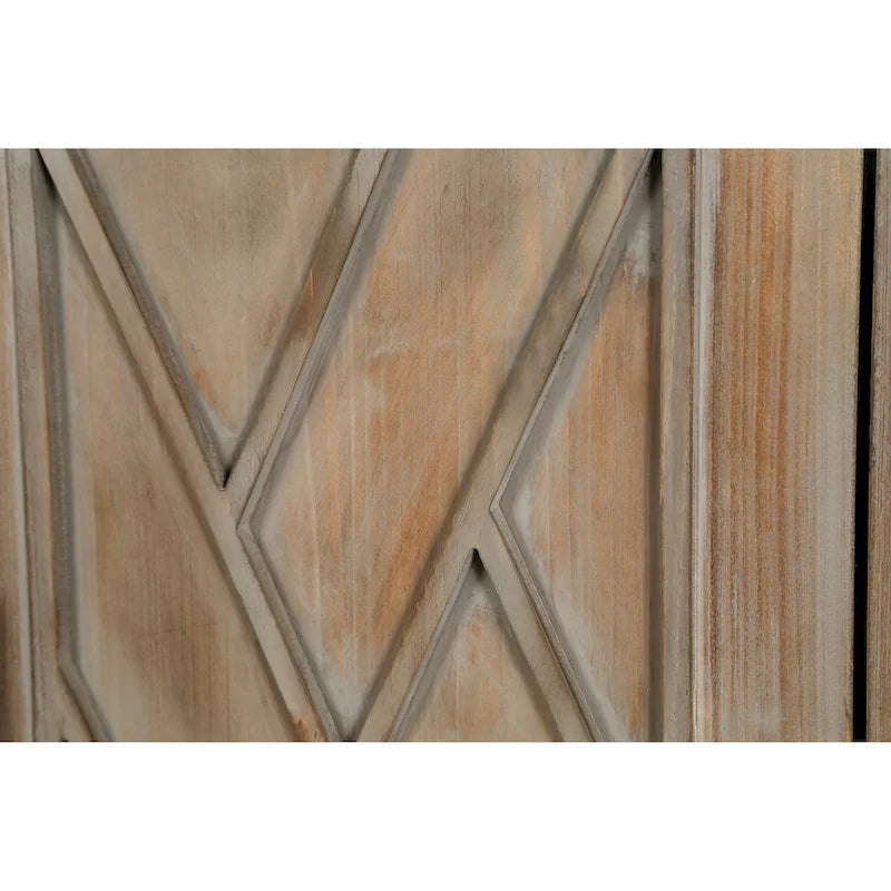 Sideboard-Schrank mit 4 Türen, verstellbarem Einlegeboden und Beinen aus Massivholz