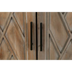 Sideboard-Schrank mit 4 Türen, verstellbarem Einlegeboden und Beinen aus Massivholz