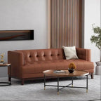 Sofa mit Knopfheftung für 3 Personen, 80.75", mit Holzbeinen