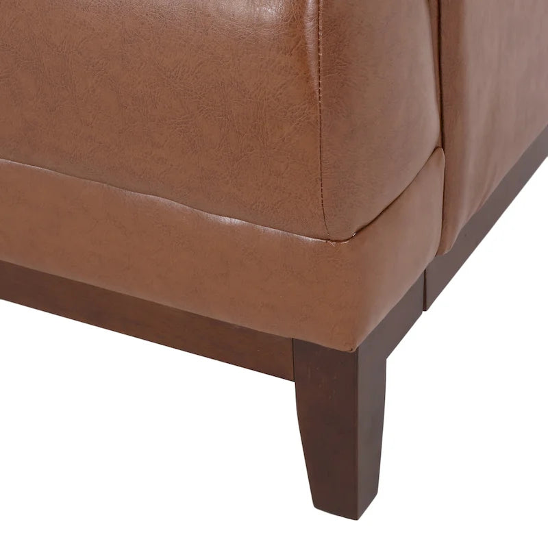 Sofa mit Knopfheftung für 3 Personen, 80.75", mit Holzbeinen