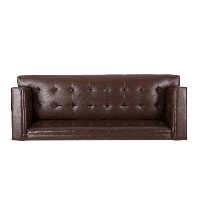 Sofa mit Knopfheftung für 3 Personen, 80.75", mit Holzbeinen