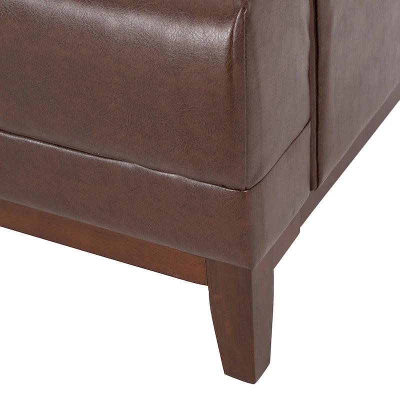 Sofa mit Knopfheftung für 3 Personen, 80.75", mit Holzbeinen
