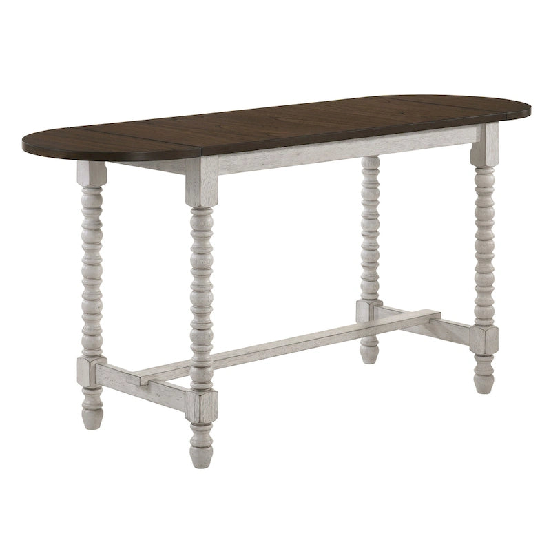Mesa de 71 pulgadas de altura de barra con ala abatible, nogal oscuro