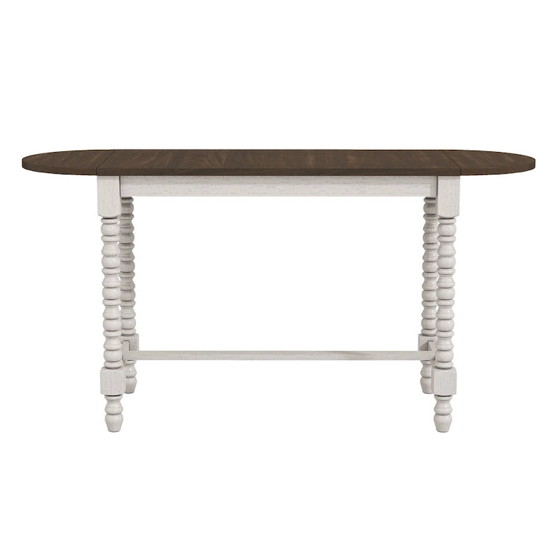 Mesa de 71 pulgadas de altura de barra con ala abatible, nogal oscuro
