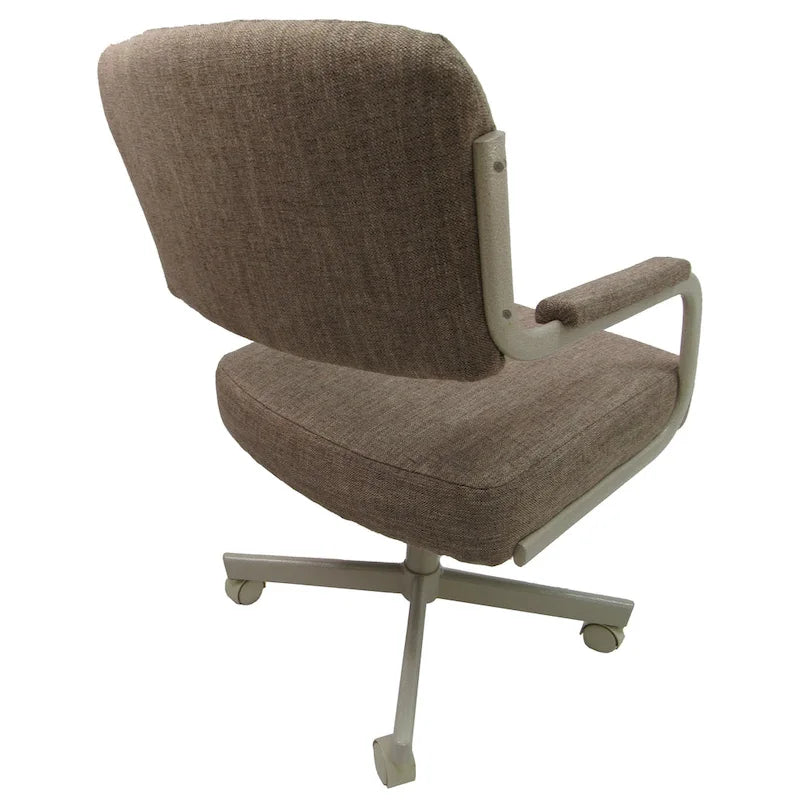 Silla de comedor tapizada giratoria con ruedas pivotantes