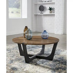 Mesa de centro de madera de mango - marrón/negro, 44W x 44D x 19H