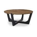 Mesa de centro de madera de mango - marrón/negro, 44W x 44D x 19H