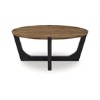Mesa de centro de madera de mango - marrón/negro, 44W x 44D x 19H