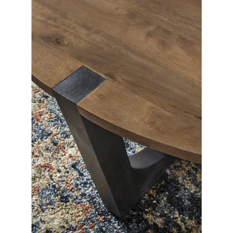 Mesa de centro de madera de mango - marrón/negro, 44W x 44D x 19H