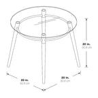Ronde bijzettafel van glas en metaal