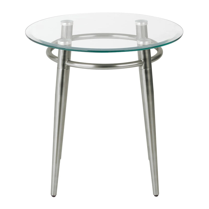 Ronde bijzettafel van glas en metaal