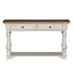 Antique White Wire Brushed Tobacco Accents Sofa Table