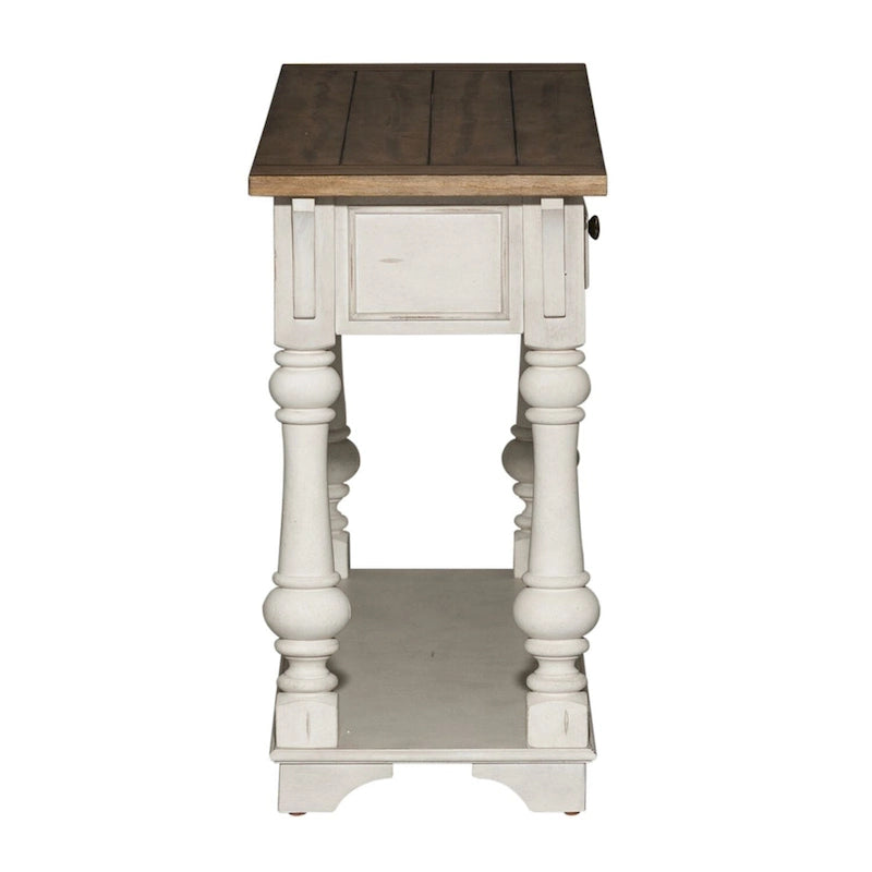Antique White Wire Brushed Tobacco Accents Sofa Table
