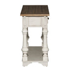 Antique White Wire Brushed Tobacco Accents Sofa Table
