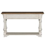 Antique White Wire Brushed Tobacco Accents Sofa Table