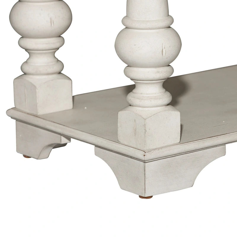 Antique White Wire Brushed Tobacco Accents Sofa Table