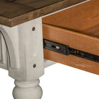 Antique White Wire Brushed Tobacco Accents Sofa Table