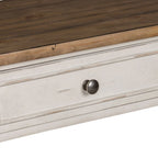 Antique White Wire Brushed Tobacco Accents Sofa Table
