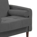 Lot de 2 fauteuils en velours côtelé avec coussins traversins