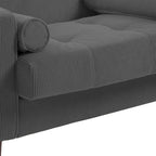 Lot de 2 fauteuils en velours côtelé avec coussins traversins