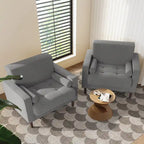 Lot de 2 fauteuils en velours côtelé avec coussins traversins