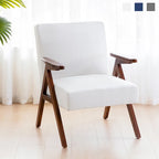 HUIMO Mid Century Modern Armchair Grey /Blue/ White Upholstered Accent Chair for Living Room, Bedroom