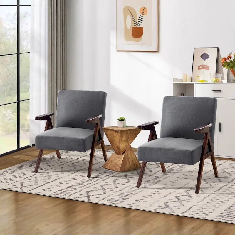 Mid Century Modern Upholstered Accent Chair for Living Room and Bedroom