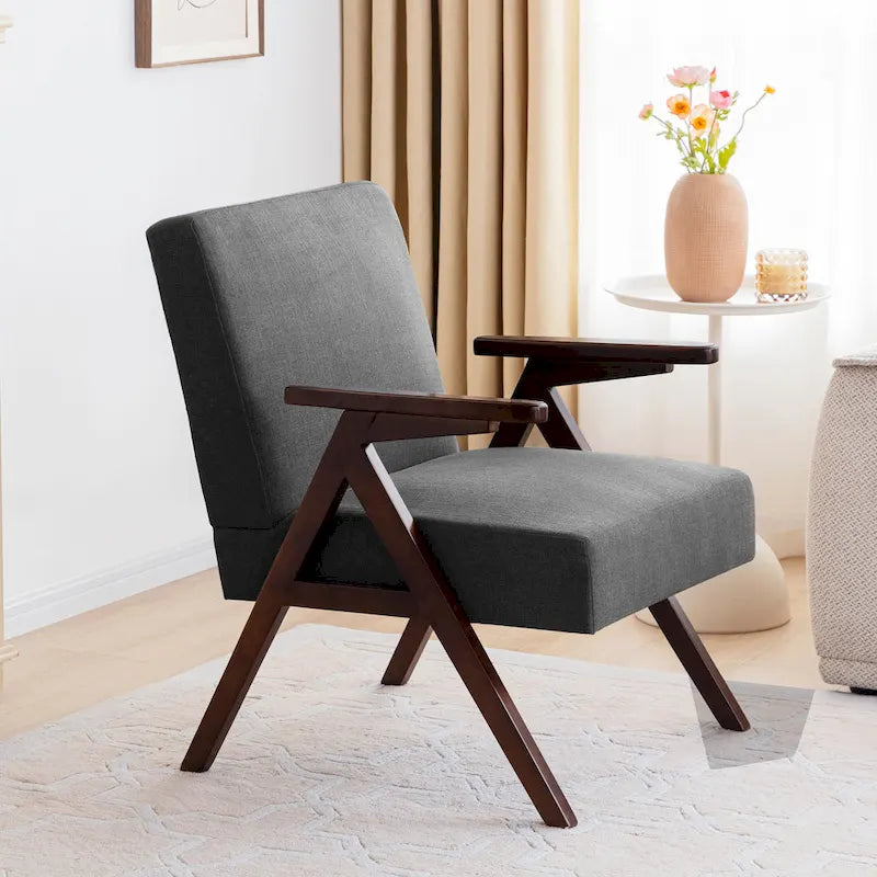 Mid Century Modern Upholstered Accent Chair for Living Room and Bedroom