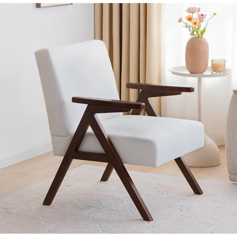 Mid Century Modern Upholstered Accent Chair for Living Room and Bedroom