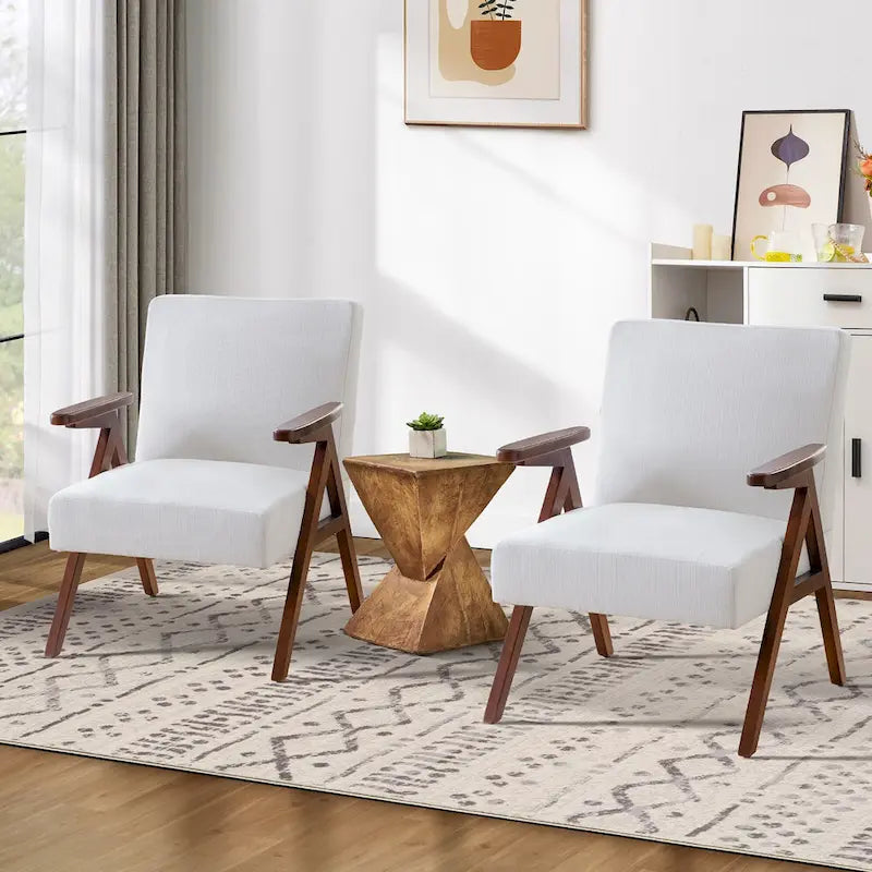 Mid Century Modern Upholstered Accent Chair for Living Room and Bedroom