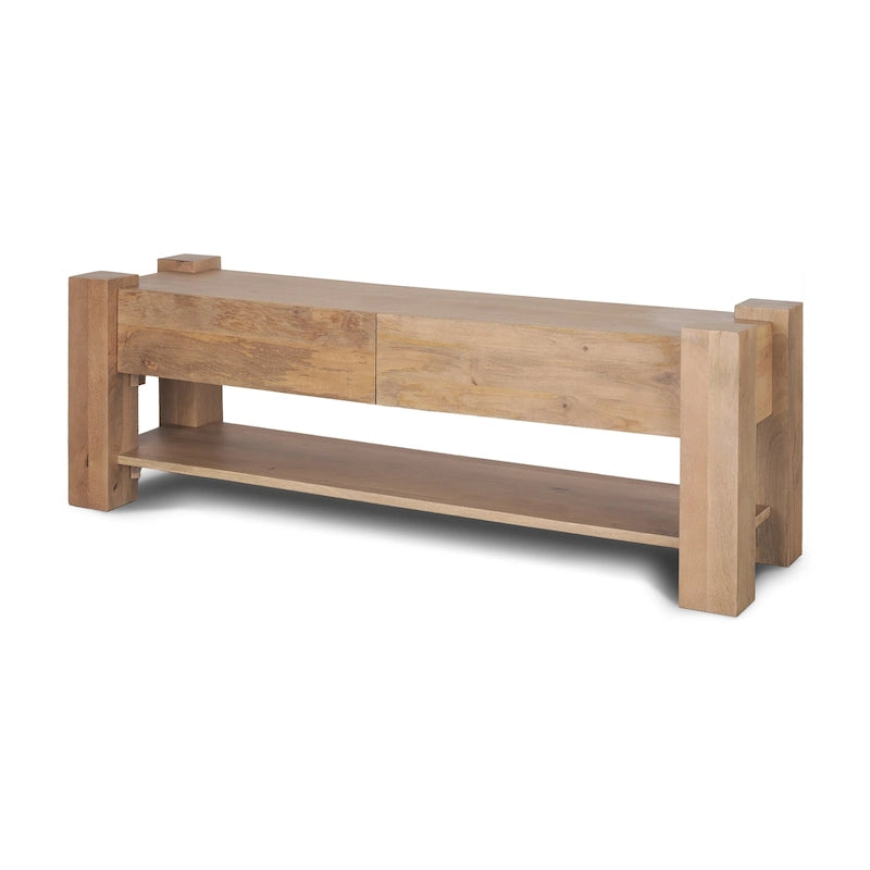 Lichtbruine houten mediaconsole - 70.0L x 20.0W x 24.0H