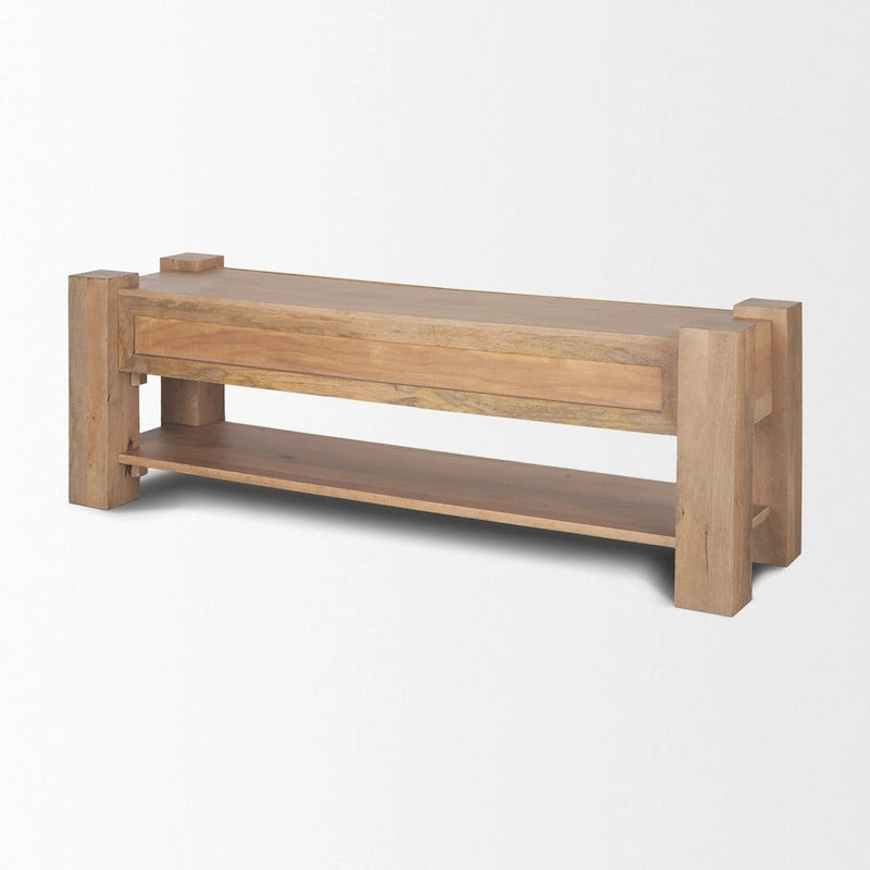Lichtbruine houten mediaconsole - 70.0L x 20.0W x 24.0H
