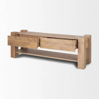 Lichtbruine houten mediaconsole - 70.0L x 20.0W x 24.0H