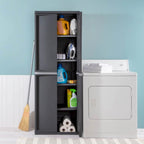 2 Pack Adjustable 4-Shelf Storage Cabinet with Doors, Gray
