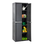 2 Pack Adjustable 4-Shelf Storage Cabinet with Doors, Gray