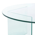Runder Couchtisch aus gehärtetem Glas - 35" W x 35" D x 16" H