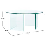 Runder Couchtisch aus gehärtetem Glas - 35" W x 35" D x 16" H