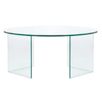 Runder Couchtisch aus gehärtetem Glas - 35" W x 35" D x 16" H