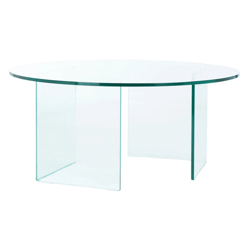 Runder Couchtisch aus gehärtetem Glas - 35" W x 35" D x 16" H