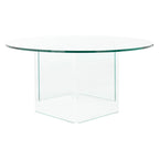 Runder Couchtisch aus gehärtetem Glas - 35" W x 35" D x 16" H