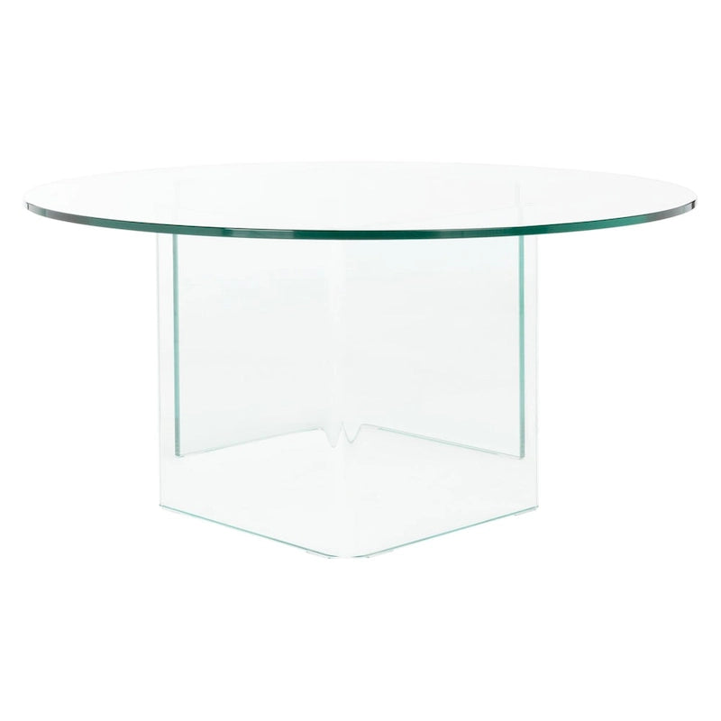 Runder Couchtisch aus gehärtetem Glas - 35" W x 35" D x 16" H