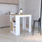 Kücheninsel mit Push-to-Open-Schrank und seitlichen Regalen