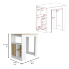Kücheninsel mit Push-to-Open-Schrank und seitlichen Regalen