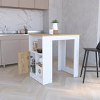 Kücheninsel mit Push-to-Open-Schrank und seitlichen Regalen