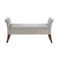 Banc de rangement rembourré avec accoudoirs arrondis