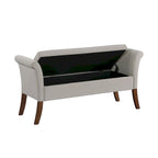 Banc de rangement rembourré avec accoudoirs arrondis