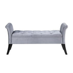 Banc de rangement rembourré avec accoudoirs arrondis