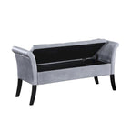 Banc de rangement rembourré avec accoudoirs arrondis