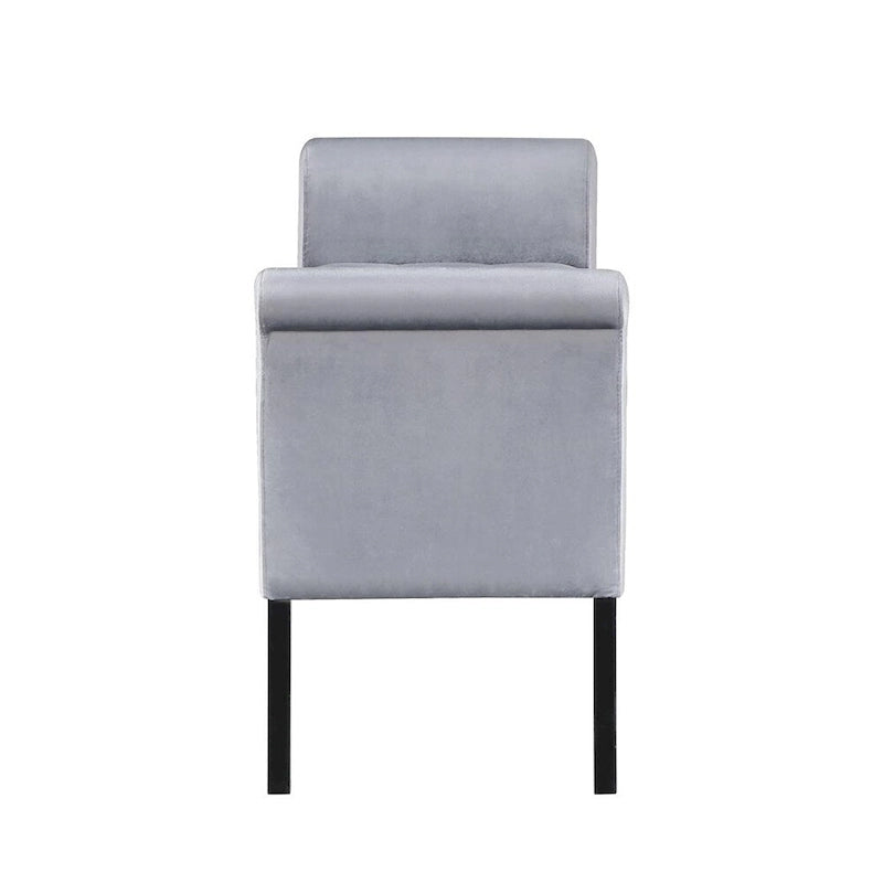 Banc de rangement rembourré avec accoudoirs arrondis